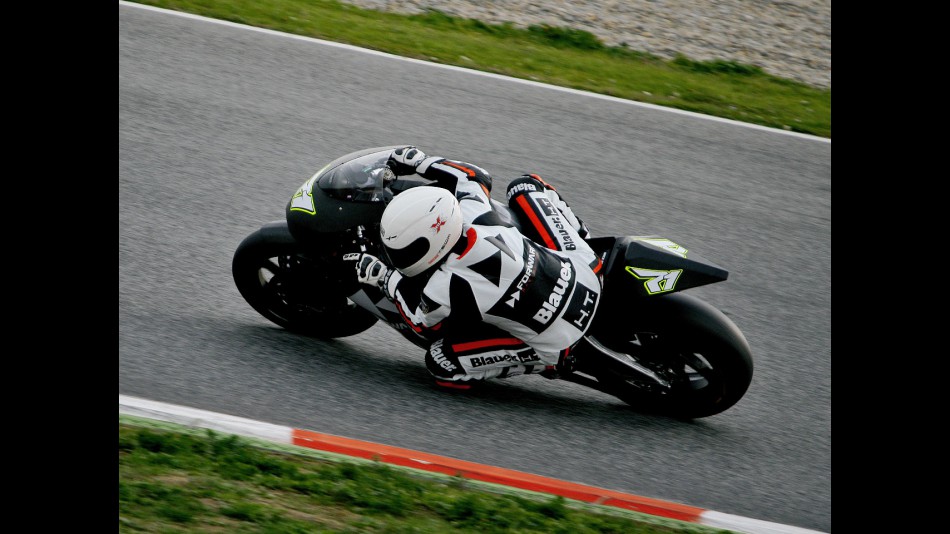 Claudio Corti in action at the Catalunya test