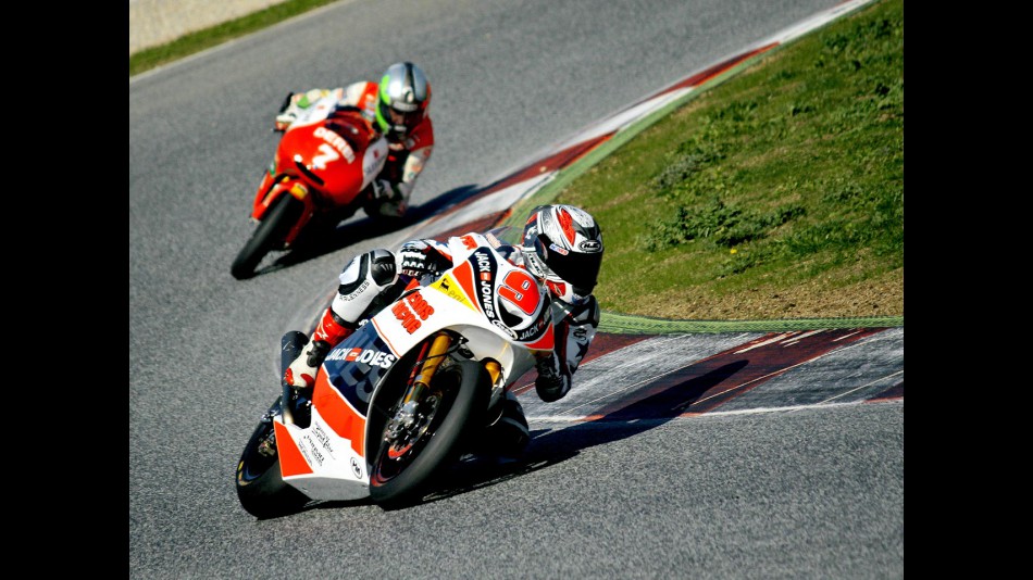 Kenny Noyes and Efren Vazquez in action at the Catalunya test