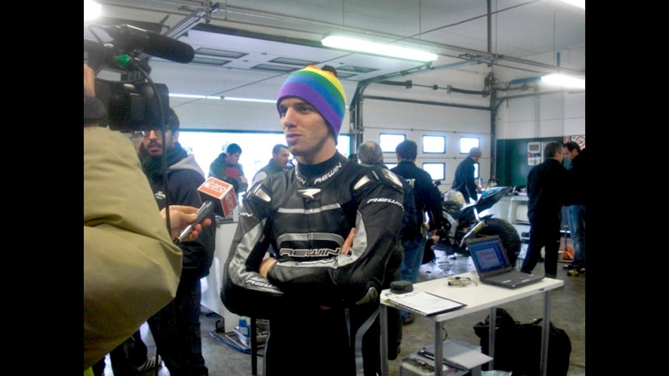 Alex de Angelis at Moto2 test in Misano