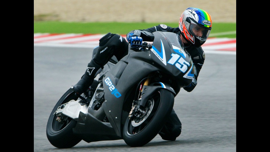 Alex de Angelis in action at Misano test