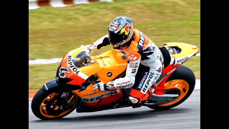 Andrea Dovizioso in action at the Sepang test