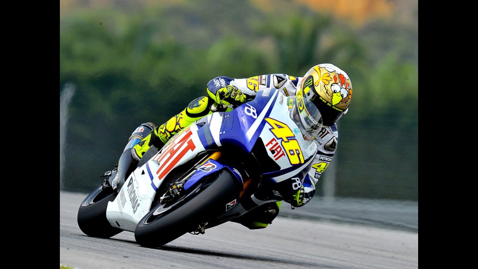 Valentino Rossi in action at Sepang test