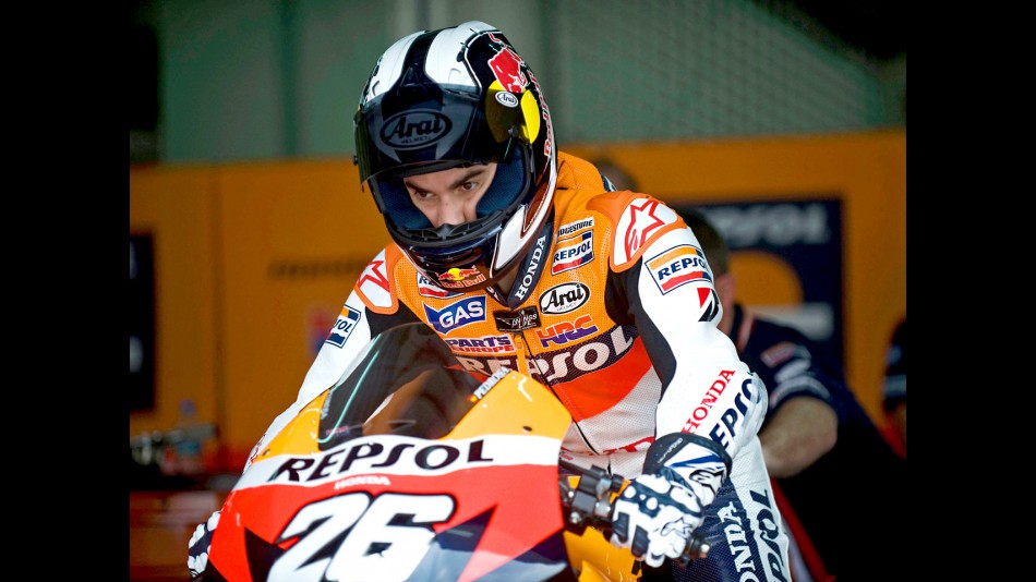Dani Pedrosa leaving Repsol Honda garage