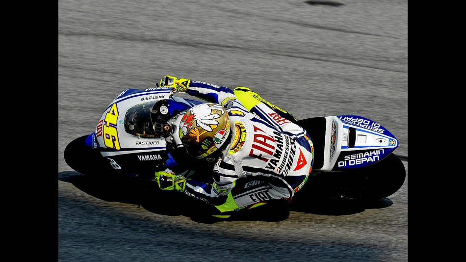 Valentino Rossi in action at the Sepang test