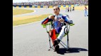 Jorge Lorenzo celebrates GP win in Le Mans