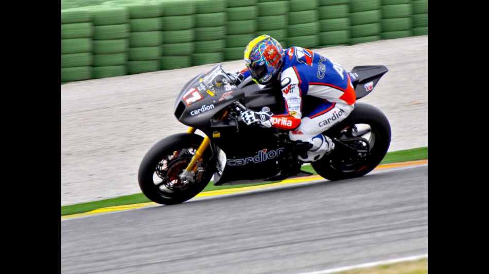 Karel Abraham in action at the Valencia test