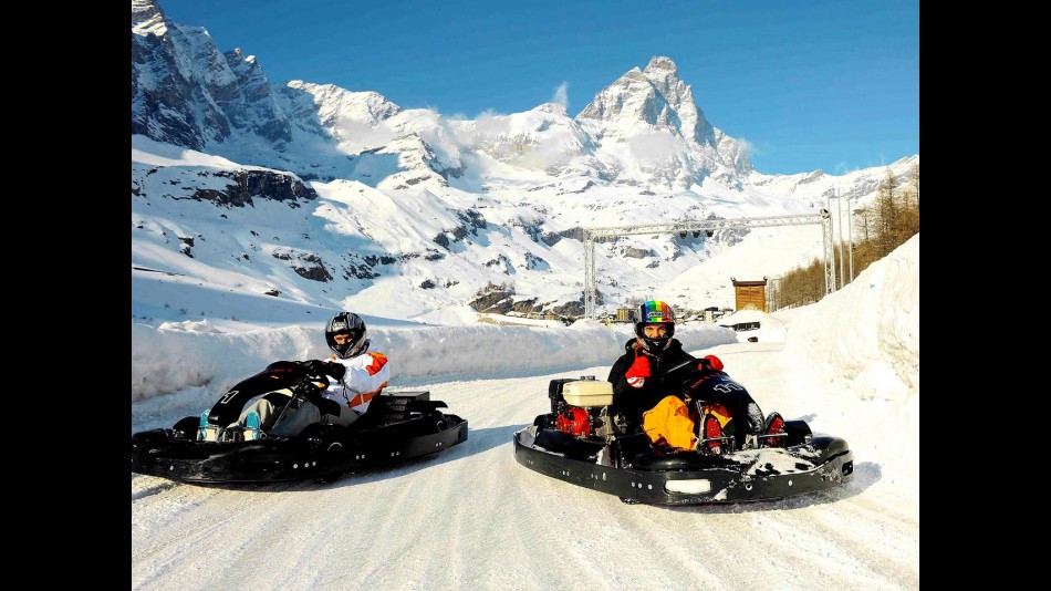 Alex de Angelis on vacation at Cervinia