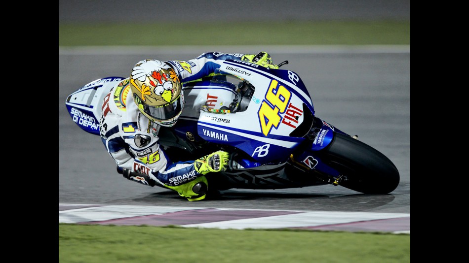 Valentino Rossi in action at the Qatar test