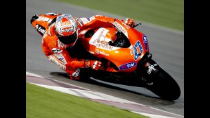 first day at losail for stoner and hayden