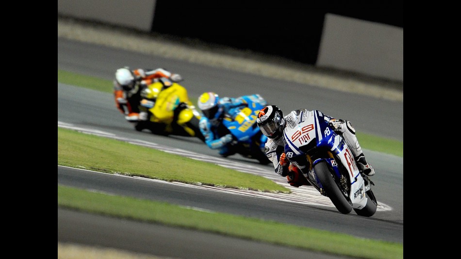 MotoGP group in action at the Qatar test