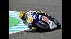 Valentino Rossi in action during FP1 in Jerez