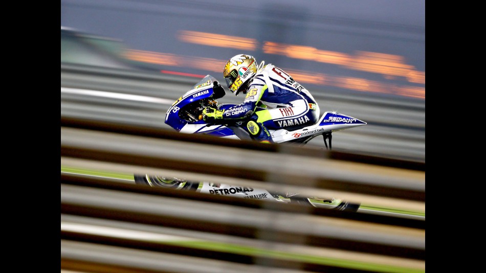 Valentino Rossi on track at the Qatar test