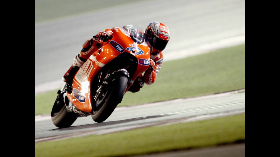 Action shot of Casey Stoner at Qatar test