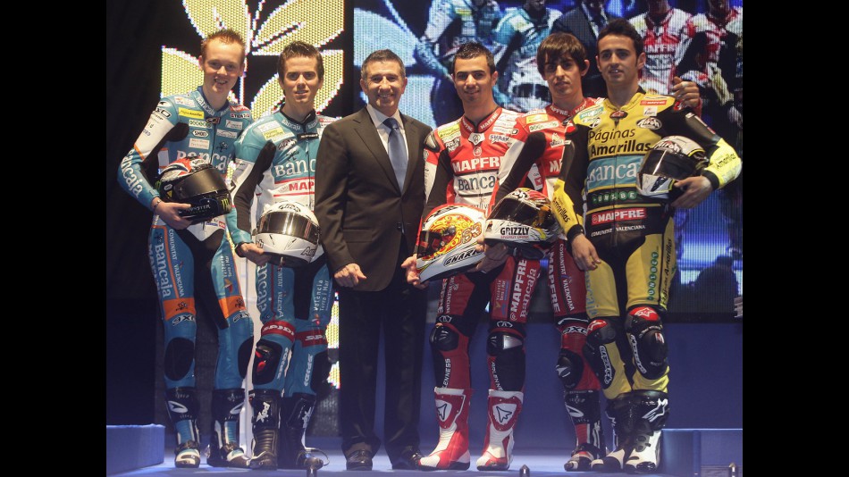 Jorge Martinez Aspar and his riders: Smith, Terol, di Meglio, Simon and Barbera
