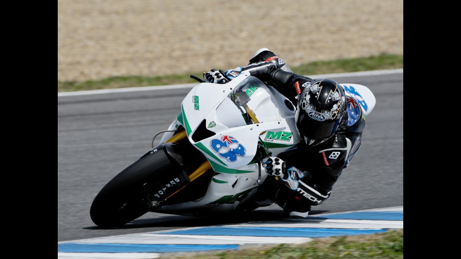Anthony West on track at the Jerez test