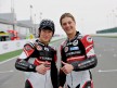 Technomag CIP riders Dominique Aegerter and Shoya Tomizawa at the Losail Circuit