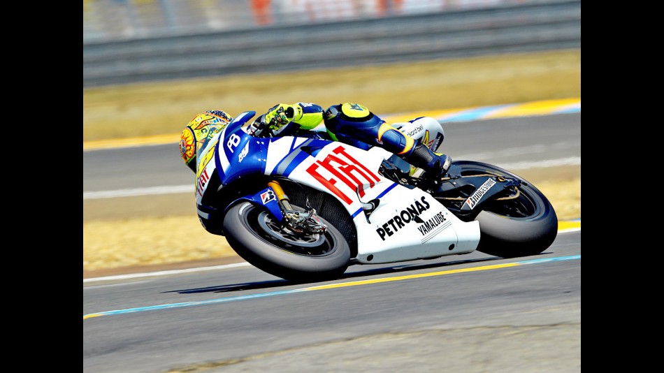 Valentino Rossi in action in Le Mans