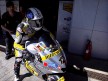 Thomas Luthi leaving box during FP2 in Jerez