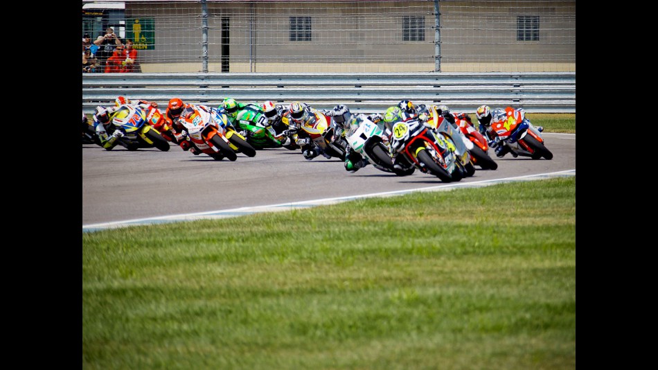 Moto2 group in action at Indianapolis