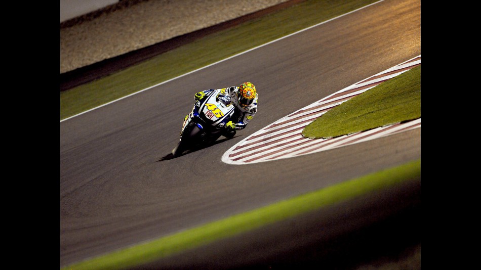 valentino Rossi in action in Qatar