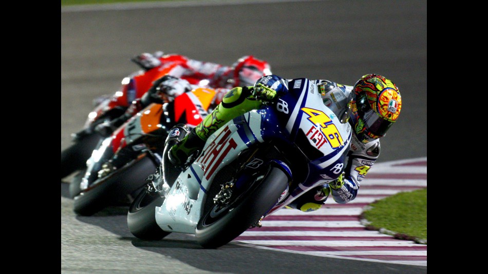 Rossi riding ahead of MotoGP group in Qatar