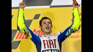 rossi happy after the qatar victory