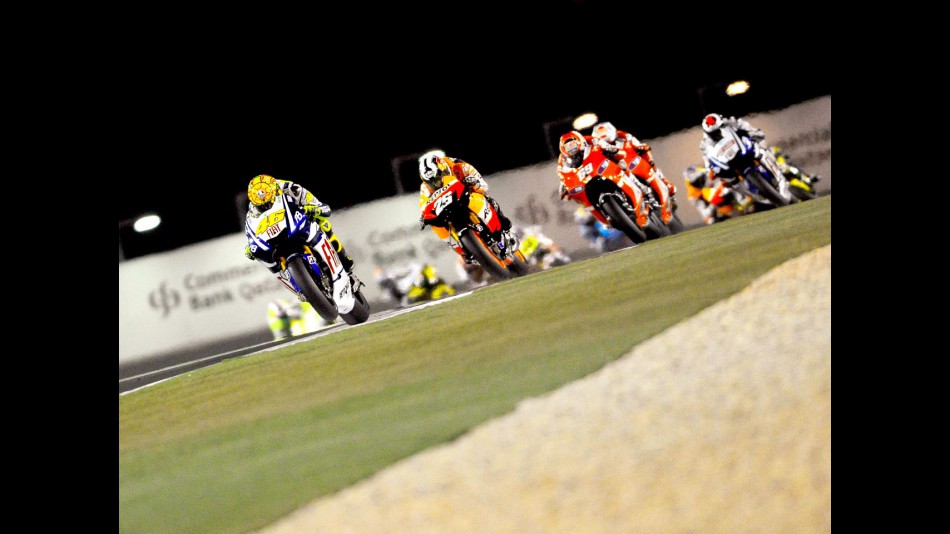Rossi riding ahead of MotoGP group in Qatar