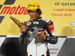Shoya Tomizawa on the podium at Qatar