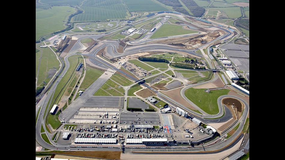 Aerial view of Silverstone circuit