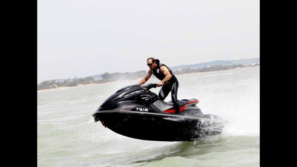 Colin Edwards on jetskis at Puerto de Santa María