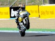 Hiroshi Aoyama pulls off a wheelie after the QP in Jerez