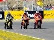 Edwards, Dovizioso and Stoner at the finish of the QP in Jerez