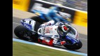 Lorenzo in action during FP2 at Jerez