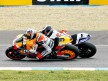 Lorenzo and Pedrosa riding head to head during the race in Jerez
