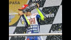 Valentino Rossi on the podium in Jerez