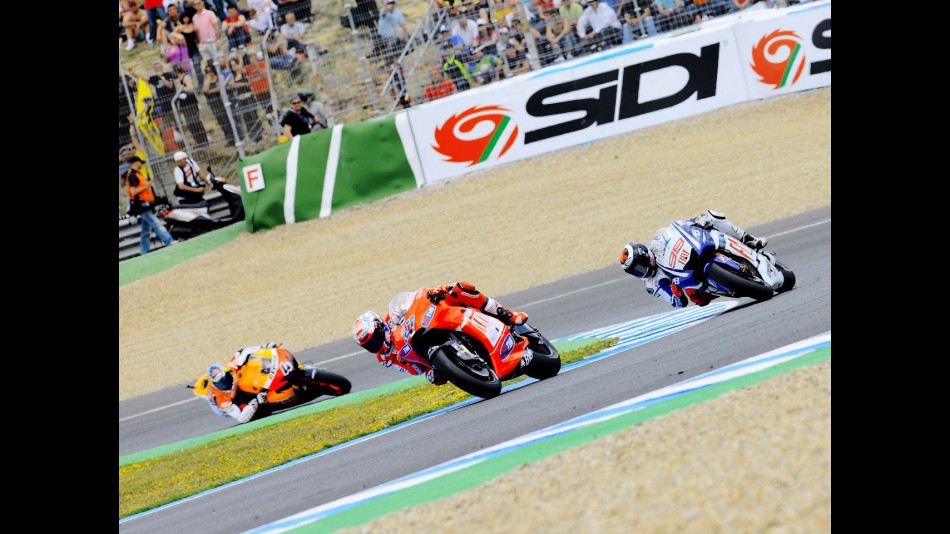 MotoGP group in action in Jerez