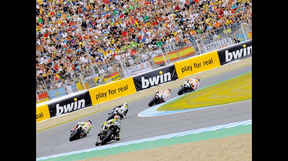 MotoGP group in action in Jerez