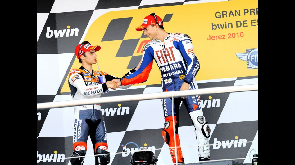 Pedrosa and Lorenzo on the podium in Jerez