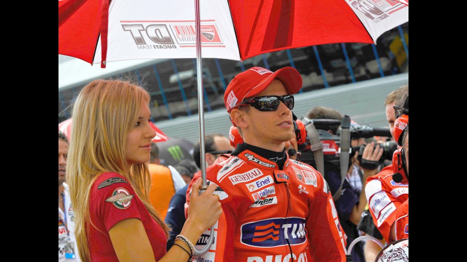 Casey Stoner at the starting grid in Jerez