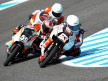 Khairuddin Zulfahmi riding ahead of 125cc group in Jerez