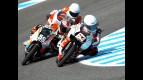 Khairuddin Zulfahmi riding ahead of 125cc group in Jerez
