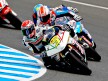 Simone Corsi riding ahead of Moto2 Group in Jerez