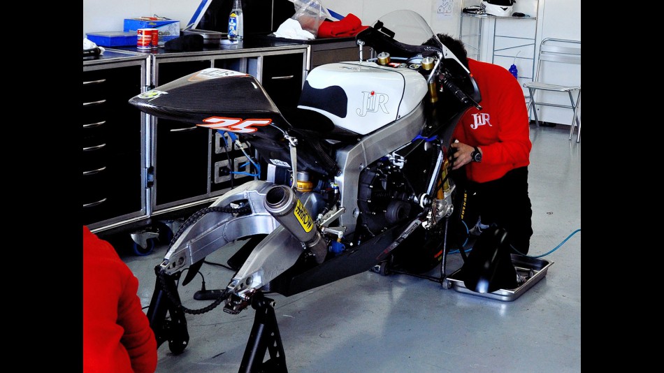 Moto2 bike at the garage