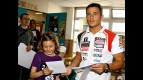 Randy de Puniet during the visit at the children´s hospital Centre Hospitalier du Mans
