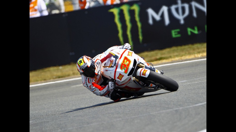 Marco Melandri in action in Le Mans