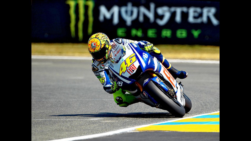 Valentino Rossi in action in Le Mans