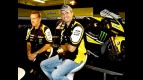 Monster Yamaha Tech 3 Colin Edwards and team manager Hervé Poncharal