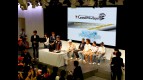 Honda riders at an event at HRC headquarters in Tokyo