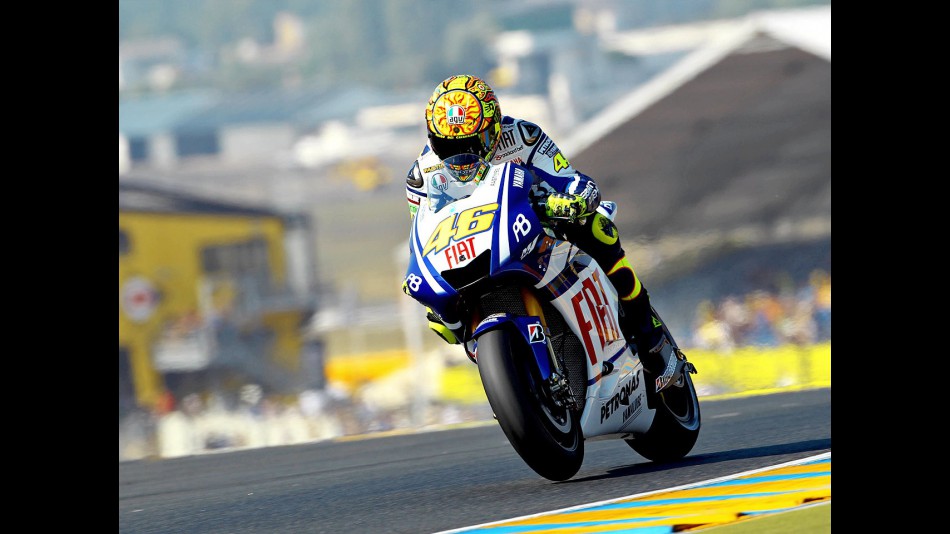 Valentino Rossi in action in Le Mans