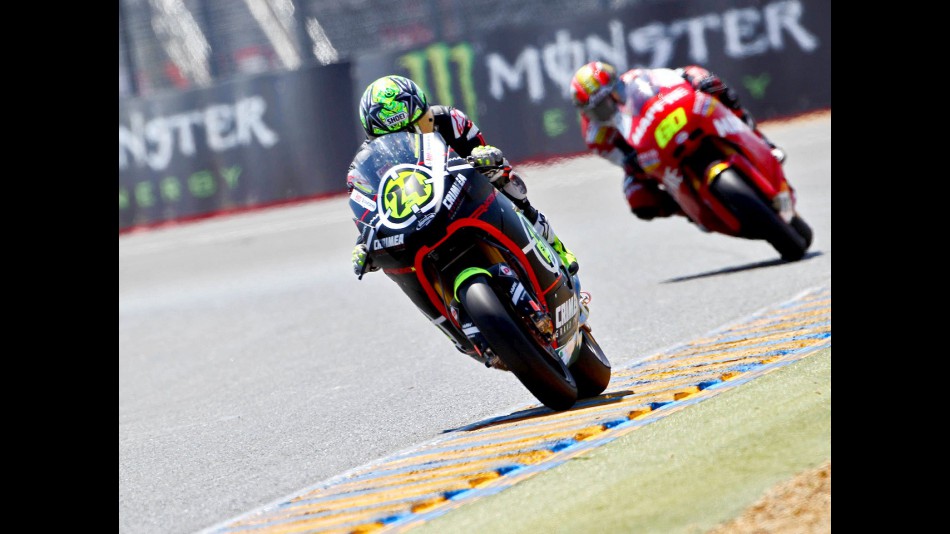 Elias riding ahead of Simon in Le Mans